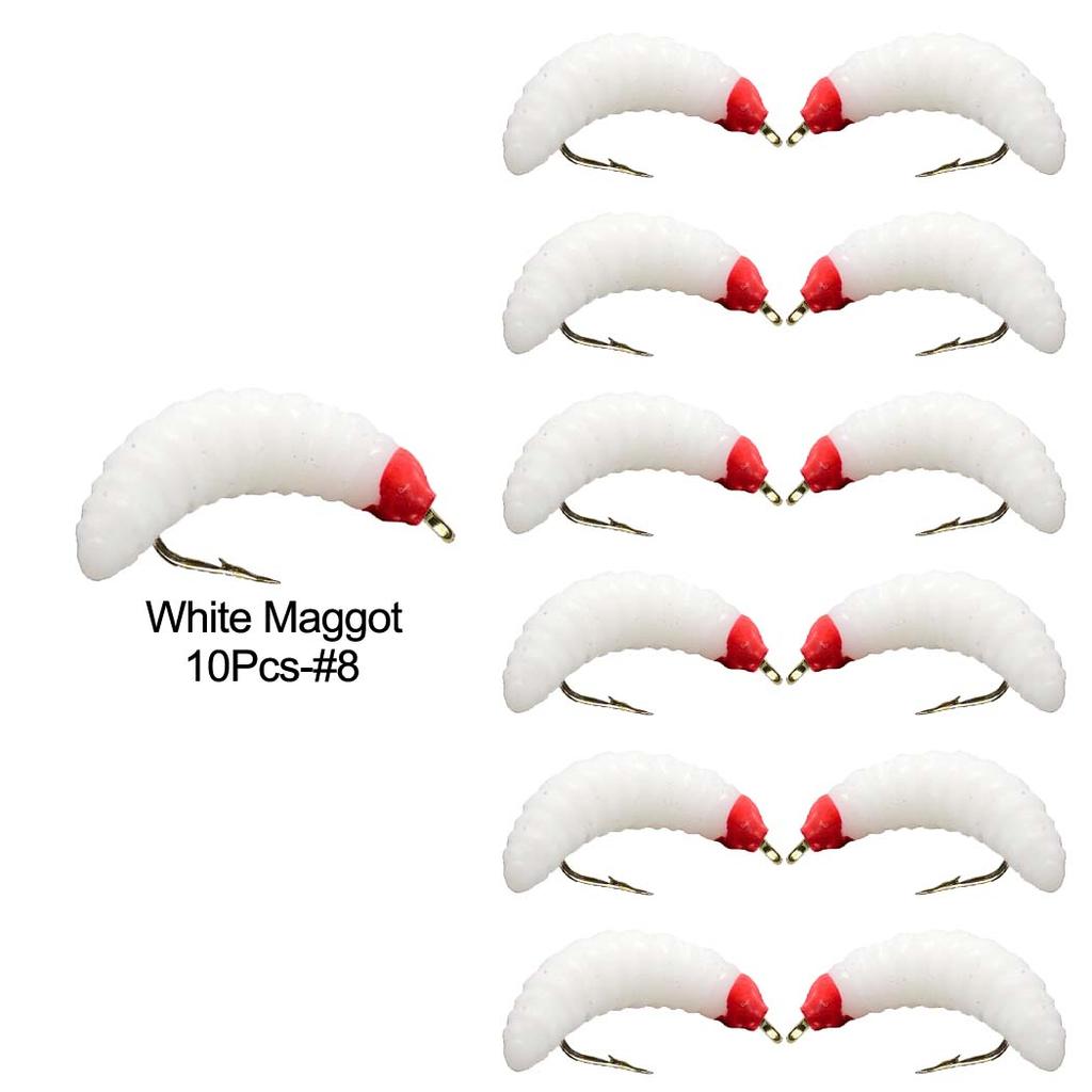 25 Stück Bionic Breadworm Bait Silikon Kunstköder Maggot Soft Worm Swimbait