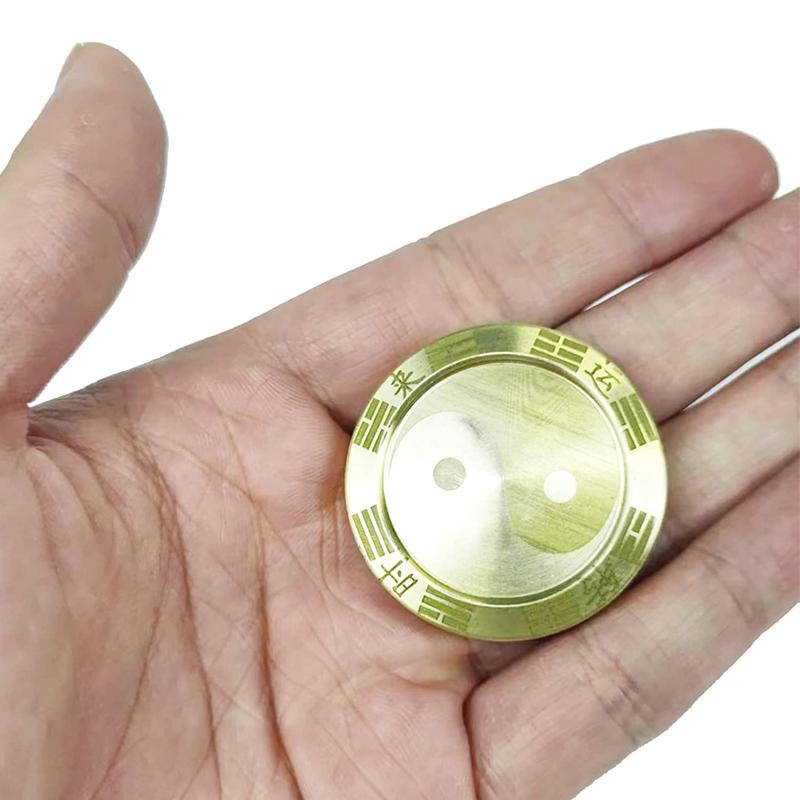 Tai Chi Haptic Lucky Coin Fidget Slider Clicker Metal EDC Anti Anxiety Decompression Stress Toy Adults Sensorial Juguetes