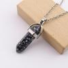 Handmade Amethyst Rose Quartz Hexagonal Pillar Pendant Necklace (N760)
