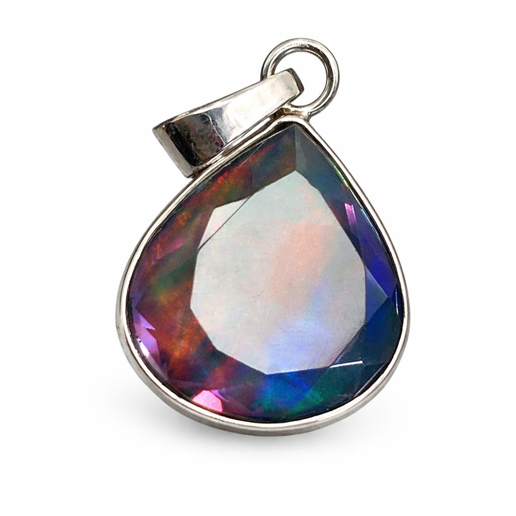 Natural Opal Pendant 28 ct Pear 925 Sterling Silver Gems October Birthstone for Gem Collections