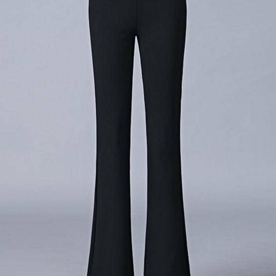 Women's Black High Waist Slimming Bell Bottom Suit Pants