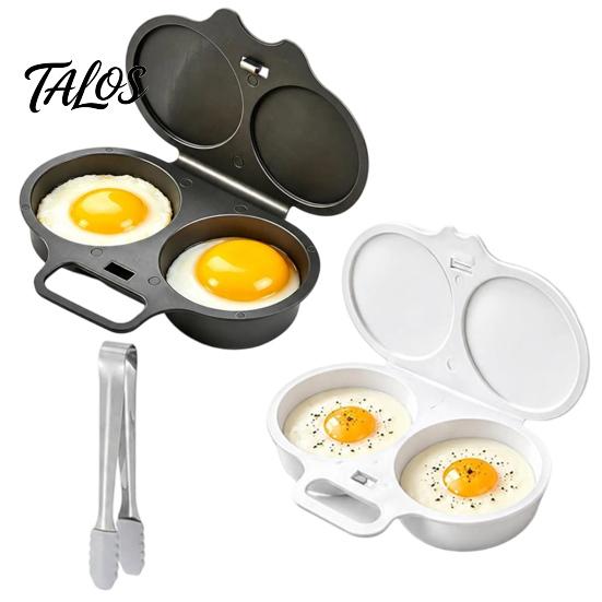 Compact Microwave Steamer Dual Cavity Egg Poacher with Lid And Handle, Food Grade Plastic Durable Poaching Cup Steamer, Oil-free Cooking