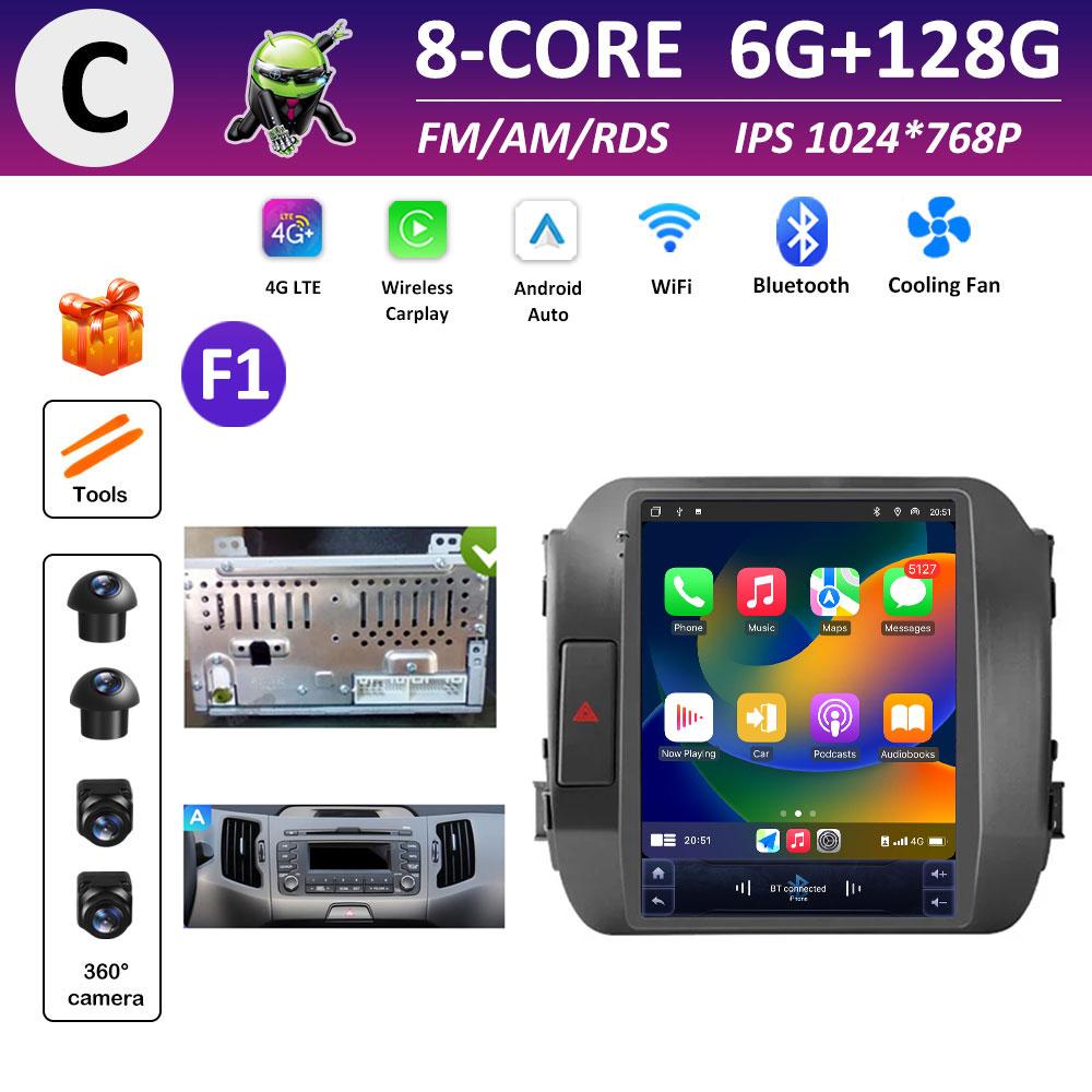 Car Multimedia Video Audio Player for KIA Sportage 3 SL 2010 2011 2012 2013 - 2016 Wireless Carplay WIFI DSP Stereo Bluetooth 4G