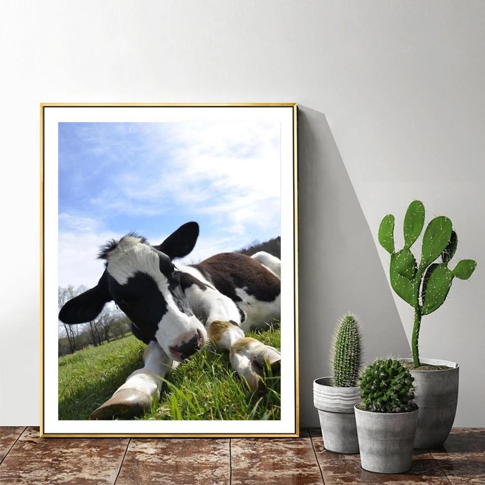 Daimond Painting Cow 5D Diamond Painting Cross-Stitch Diamond Painting Full Drill Kits Rhinestone