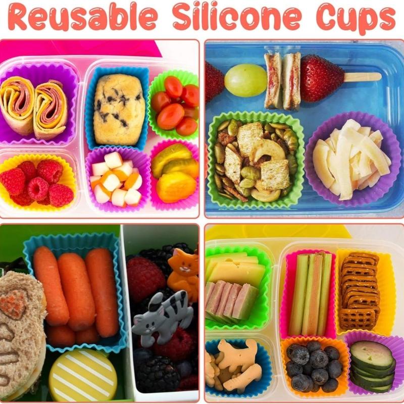 40Pcs Silicone Bakings Cups Cupcakes Liner Muffins Cake Bakings Molds Easy to Use