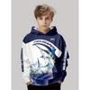 Autumn 3D Creative Fish Pattern Printed Hoodies Fashionable Casual Sports Long Sleeved Children's Boy Hooded Sweatshirts
