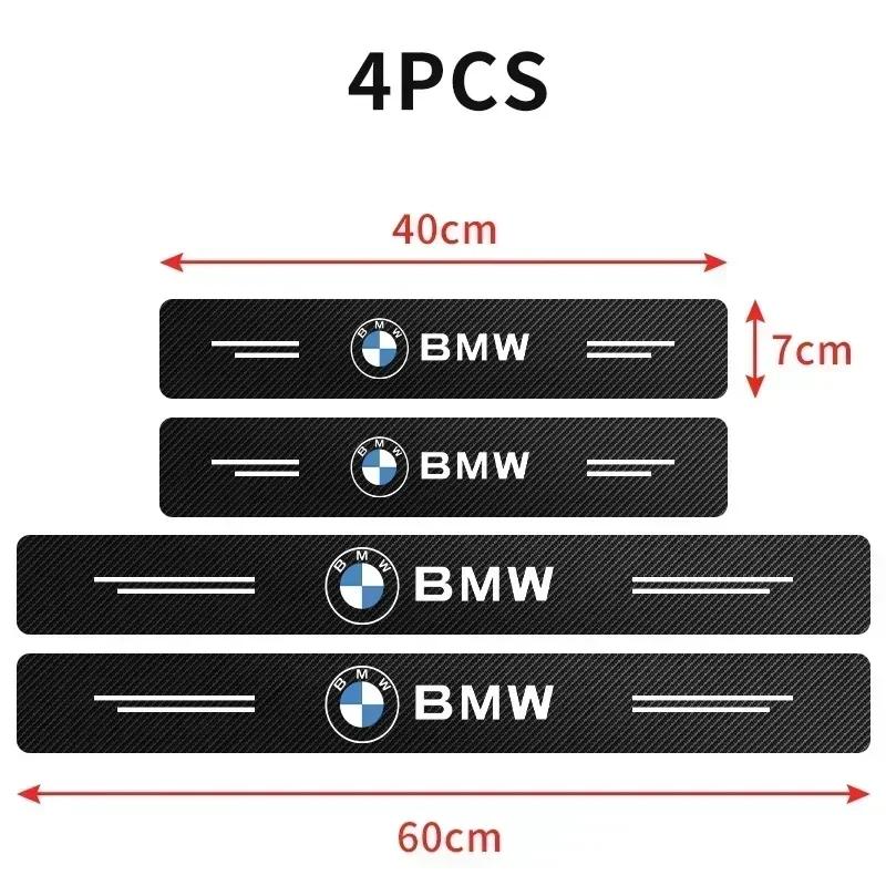 XUREI1 E46 B3 For BMW 4Pcs Carbon Fiber Car Door Threshold Plate Stickers For BMW M M3 M5 F10 F30 F20 E28 E30 E34 E36 E39 E46 E91 Perfo