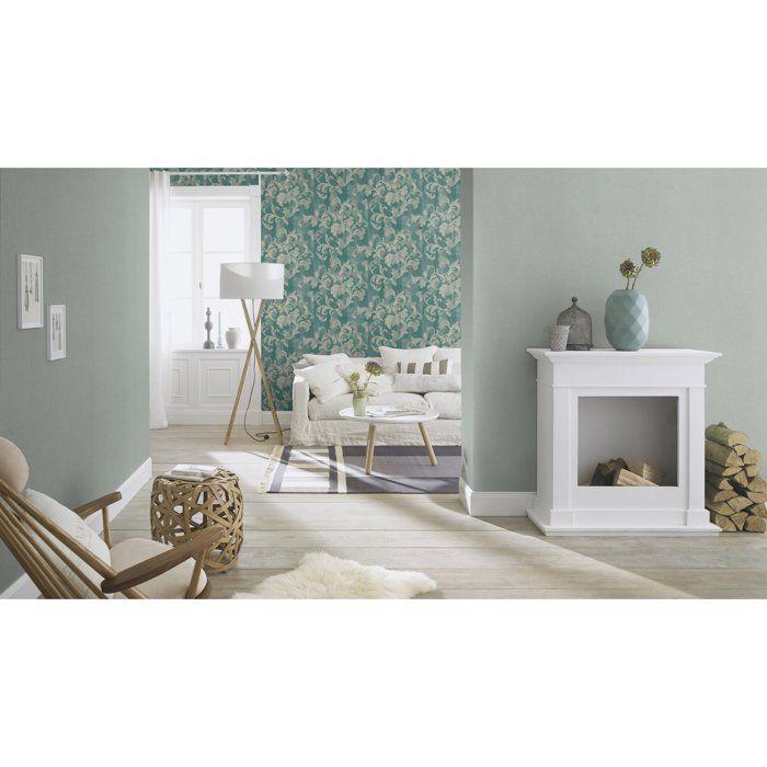 Papier peint intissé - RASCH - 449822 - 0.53 m x 10.05 m - Argent - Uni