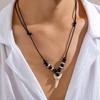 European & American Fashion Wood Bead Shark Tooth Necklace - Men's High-End Hip Hop Jewelry