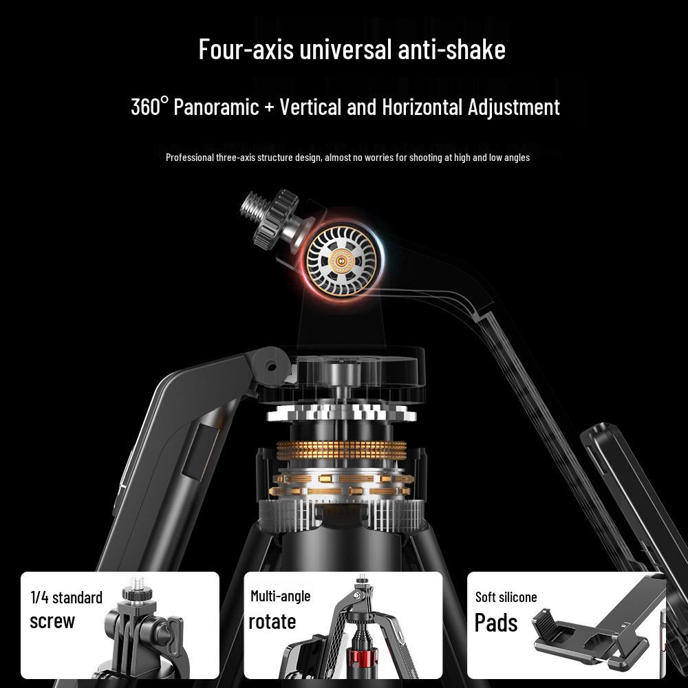Mini Portable Bluetooth Selfie Stick with Gimbal and Floor Stand for Universal Phone Live Streaming