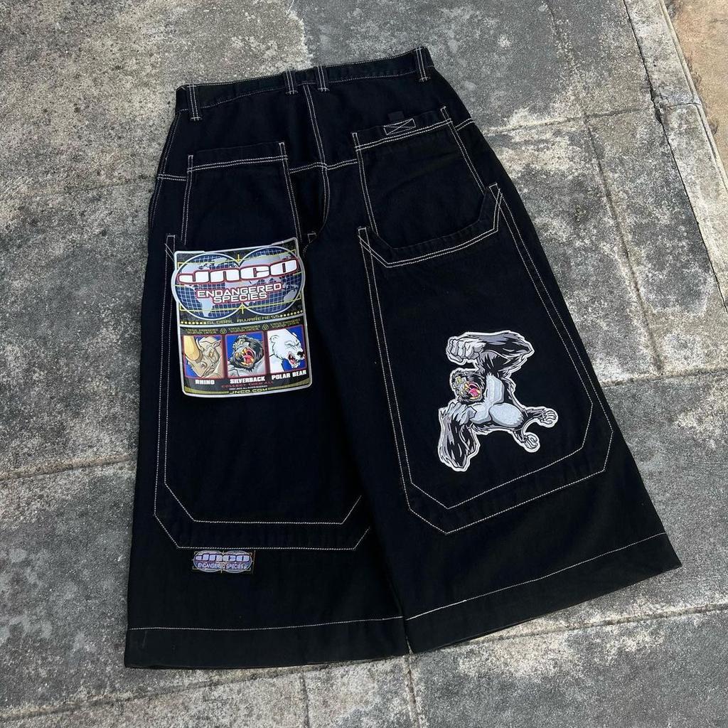 Új Y2k Jeans Klasszikus egyenes nadrág Bő betűs farmernadrág High Street alkalmi nadrág Punk stílusú széles szárú nadrág