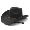 Retro Jazz Hat, Suede, Upturned Brim, Western Cowboy Hat, Men's and Women's Autumn and Winter Wide-brimmed Felt Hat