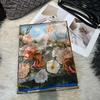 Chinese Rose 100% Silk Scarf Shawl Women Spring Fall Long Scarves Bufanda Summer Beach Shawls Foulard Elegant Winter Blue Scarf