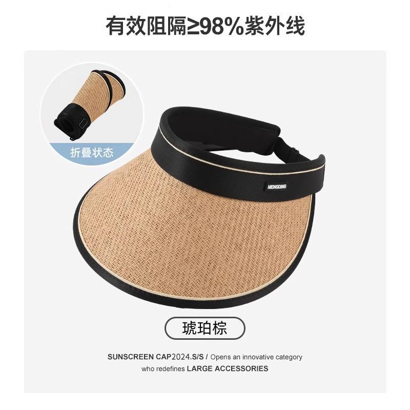 

UPF50 + large brim summer cycling UV protection empty top sun protection hat female UV sun hat sun hat face cover one size fits all хакі