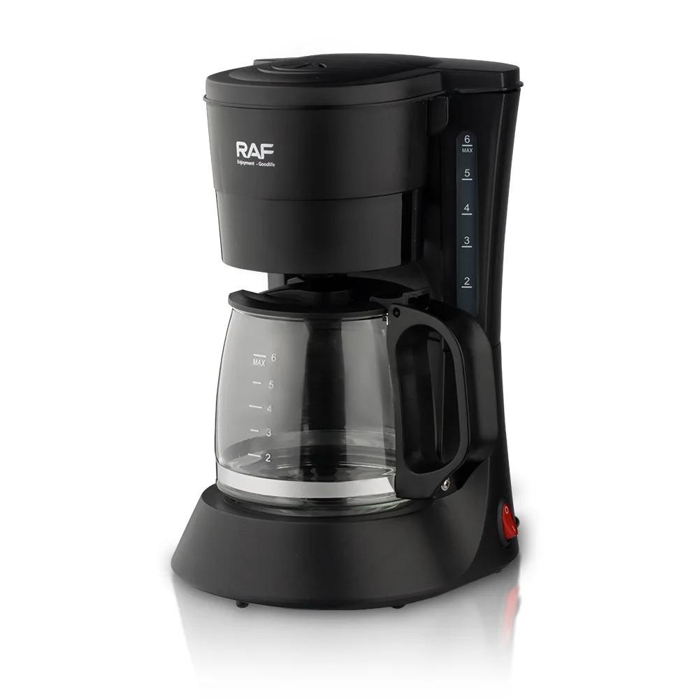 Electric Drip Coffee Maker, Compact Coffee Maker with Reusable Filter, Hot Plate and Coffee Pot чёрный