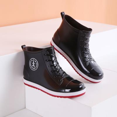 Fashion Black Rubber Boots Woman for Rain Galoshes 2024 New Spring Summer Ankle Rain Boots Causual Outdoor Working Water Shoes