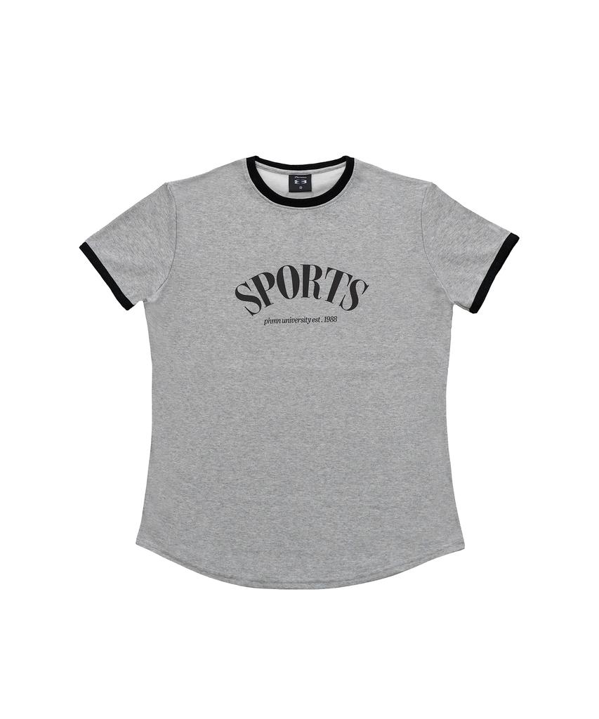 PHERMENON Muscle Fit Ringer Short Sleeve T-Shirt - Gray