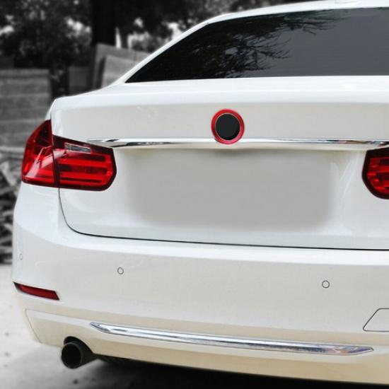 1x Car Front Rear Hood  Surrounding Ring Aluminum For BMW 82mm/74mm Emblem