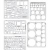 5 Pcs Architectural Templates: Circle, House Plan, Interior Design & Furniture Templates, Drafting Tools & Ruler Shapes for Architecture
