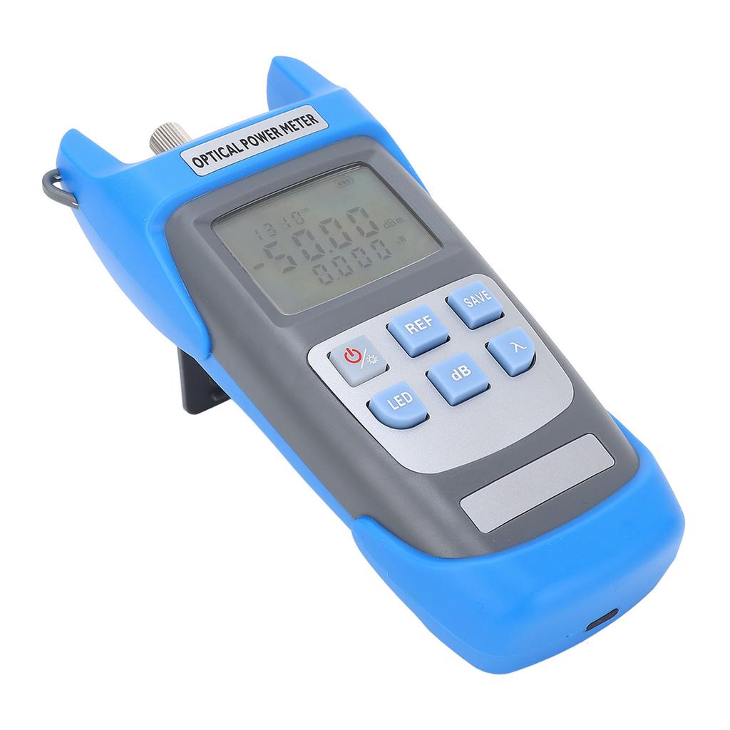 Optical Power Meter High Accuracy Rechargeable Fiber Attenuation Tester with LED Light -50 to +26dbm