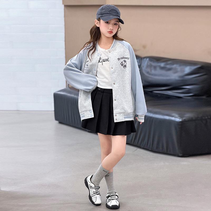 Girls' Windbreaker Baseball Jacket - Spring/Autumn 2026 Children's Clothing