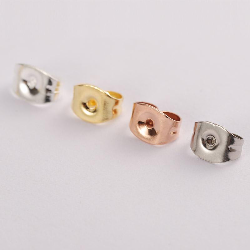 50pcs 100pcs 6x4.5mm Stainless Steel Earrings Back Gold Tone Rose Gold Butterfly Ear Nuts Stopper DIY Jewelry Making Supplies
