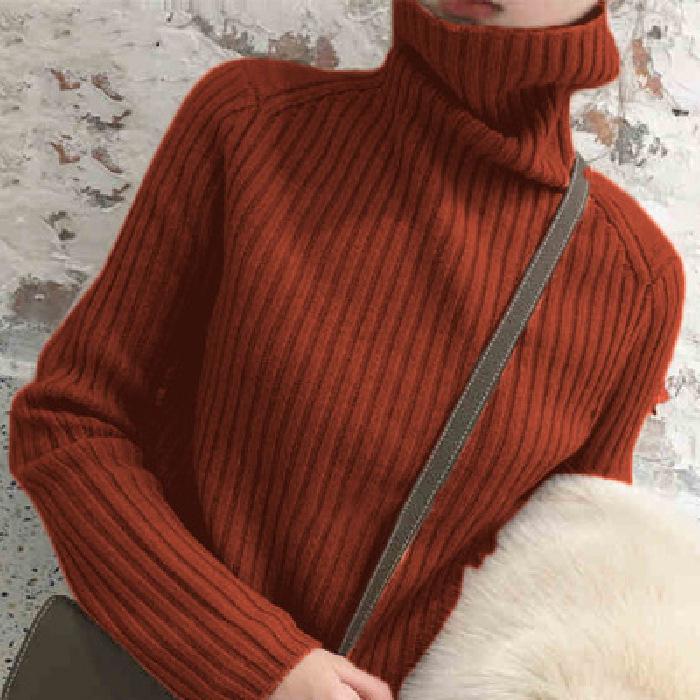 Turtleneck Sweater Women's Thickened Bottoming Sweater Autumn and Winter New Women's Long-sleeved Knitted Sweater Slim-fitting Foreign-style Bottoming