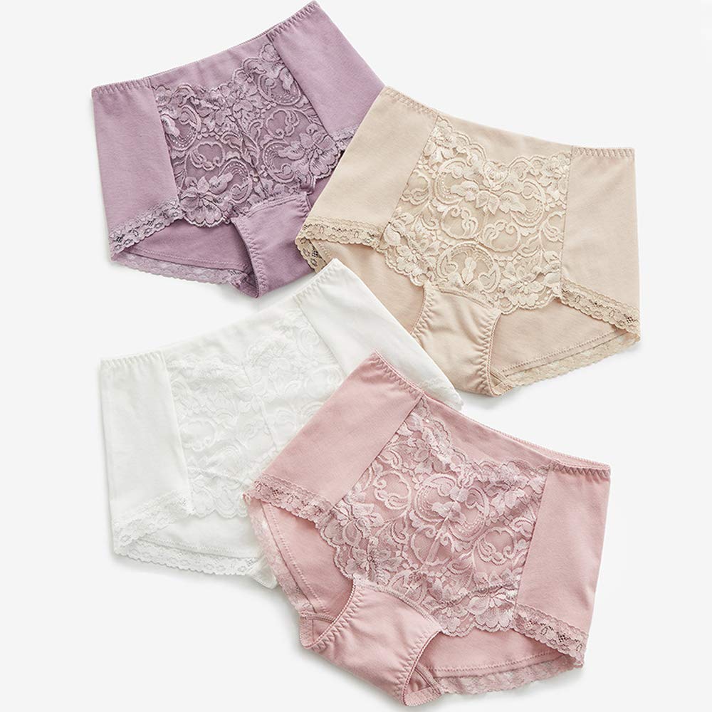 High Waist Pure Highly Breathable and Stomach Deep Back Postpartum Set of XL [HYJEAL] Women's Shorts, Cotton, Elastic, Support, Waist, Lace,