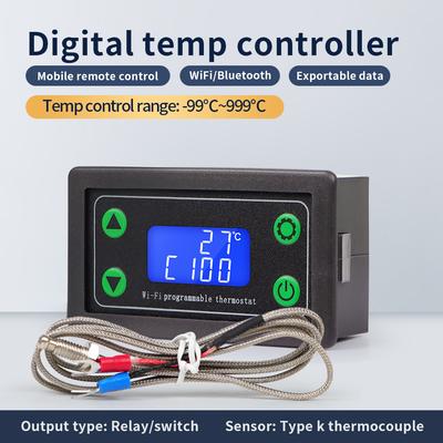 Tuya WIFI Remote High Thermostat LED Digital Temperature Controller -99~999 Degrees Thermocouple Control K-type DC12-36V