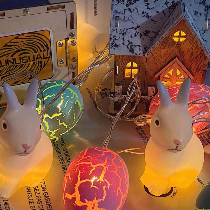 Battery Powered 3M 20LEDs Christmas Garland Fairy Lights Outdoor Crack Egg String Lights for Party Wedding Garden Easter Decor