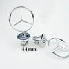 1 vnt. 44 mm 3D metalinis mėlynas chromuotas žvaigždės variklio dangčio logotipas ženklelis Mercedes Benz W202 W203 W204 W208 W210 W220 W221