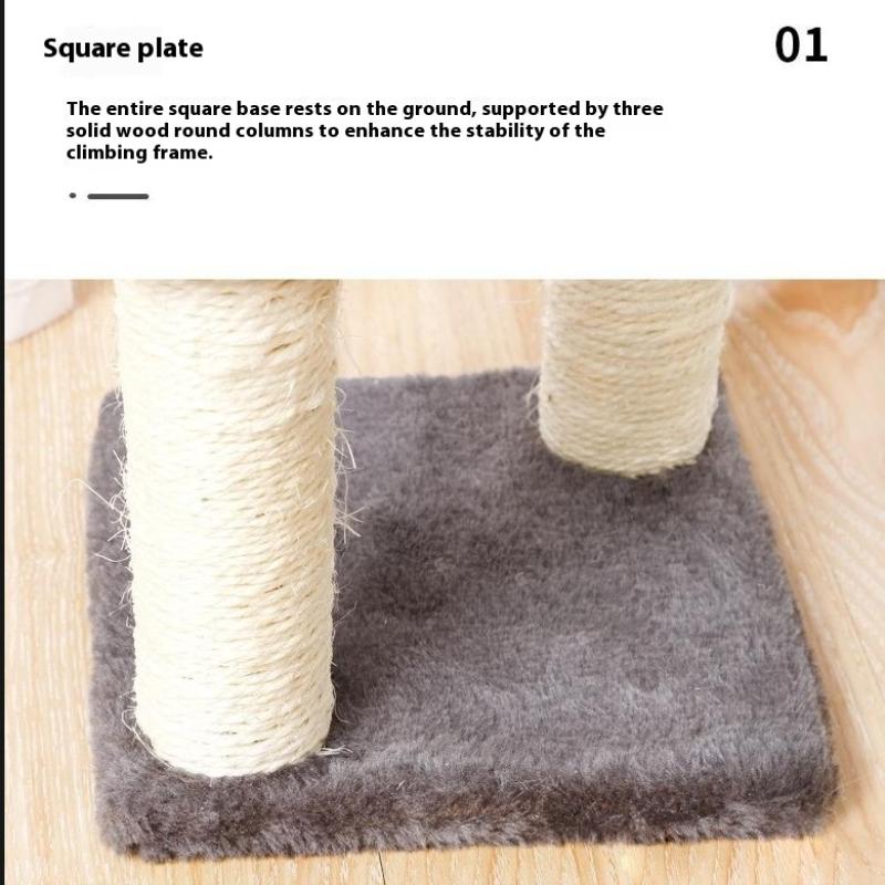 3-Layers Cats Toys Scratching Post Sisal Rope Three Pillars For Kitten Grind Claw Cat Climbing Frame Posts Pet Furniture