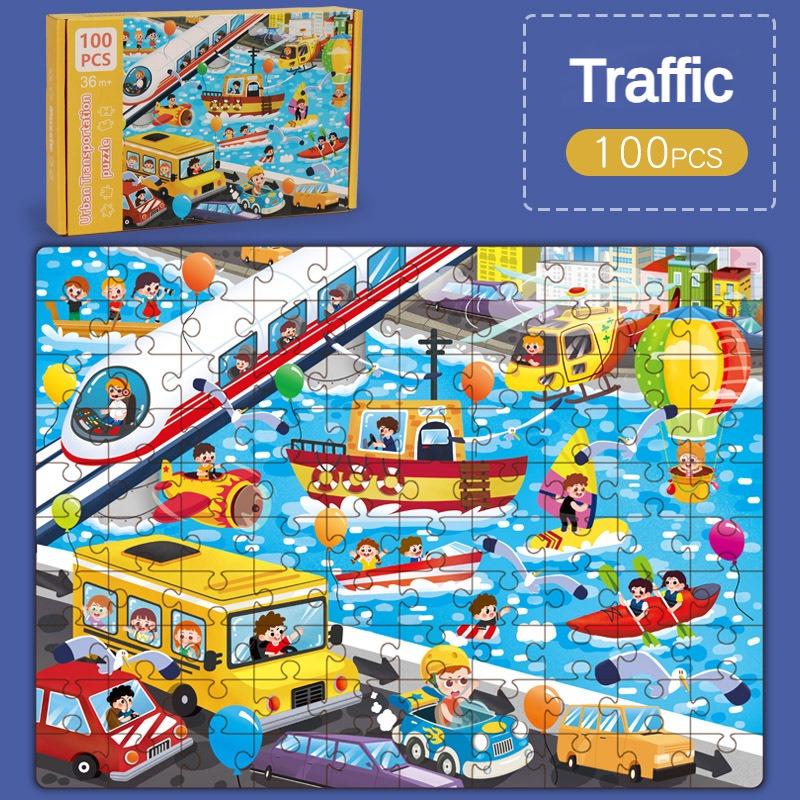 High-Standard 100Pcs Top-Grade Wooden High-Standard Scene First-Class Jigsaw High-Standard Puzzle Premium-Quality Children S Superior-Grade Brain