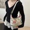 Chinese Style Vintage Print Underarm Bag Fashion Canvas Shoulder Bag Texture Temperament Crossbody Bags for Women Handbags