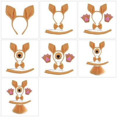 Kangaro Costume Accessories Ear Headbands,Bows,Tail Halloween Cosplays Props