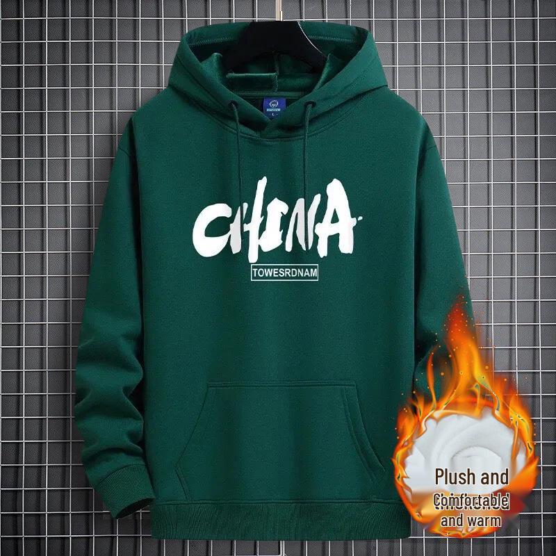 Men's Thickened Velvet Hoodie - Heavyweight Autumn/Winter Style, Warm Youth Trend, Couple Jacket