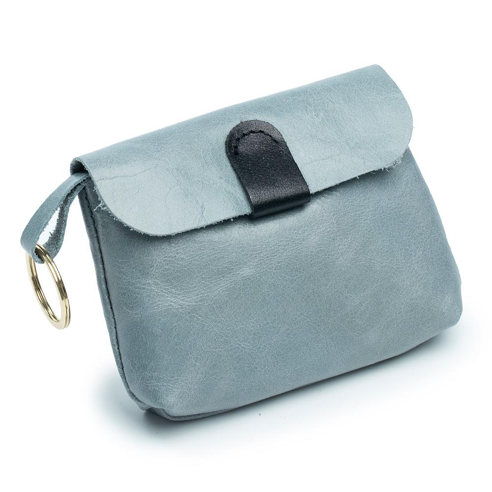 

Новый европейский и американский ретро кошелек для мелочи из масляной вощеной кожи, сумка для хранения, женский, ультратонкий кошелек для ключей, ID-кошелек, кошелек для карт серый