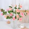 Artificial Rose Flowers for Flower Arrangement Faux Silk Rose Bouquet with 5 Heads Blooms for Parties Wedding Home Table Centerpiece