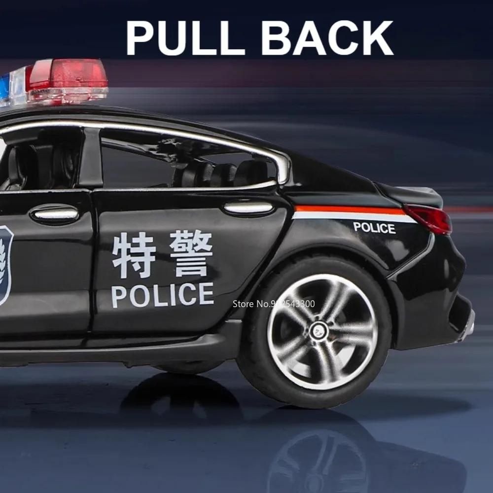 Scale 1:32 M8 Police Car Model Toy Metal Diecast Pull Back 110 Simulation Vehicle Models Doors Opened Boys Collection Gifts
