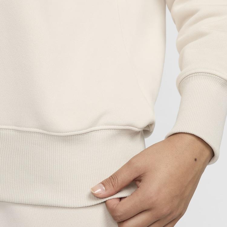 Nike Sportswear Phoenix Fleece Logo FW24 Outdoor Casual Sports Pullover Long Sleeve Jacket Women Jackets Off-White FV7680-104