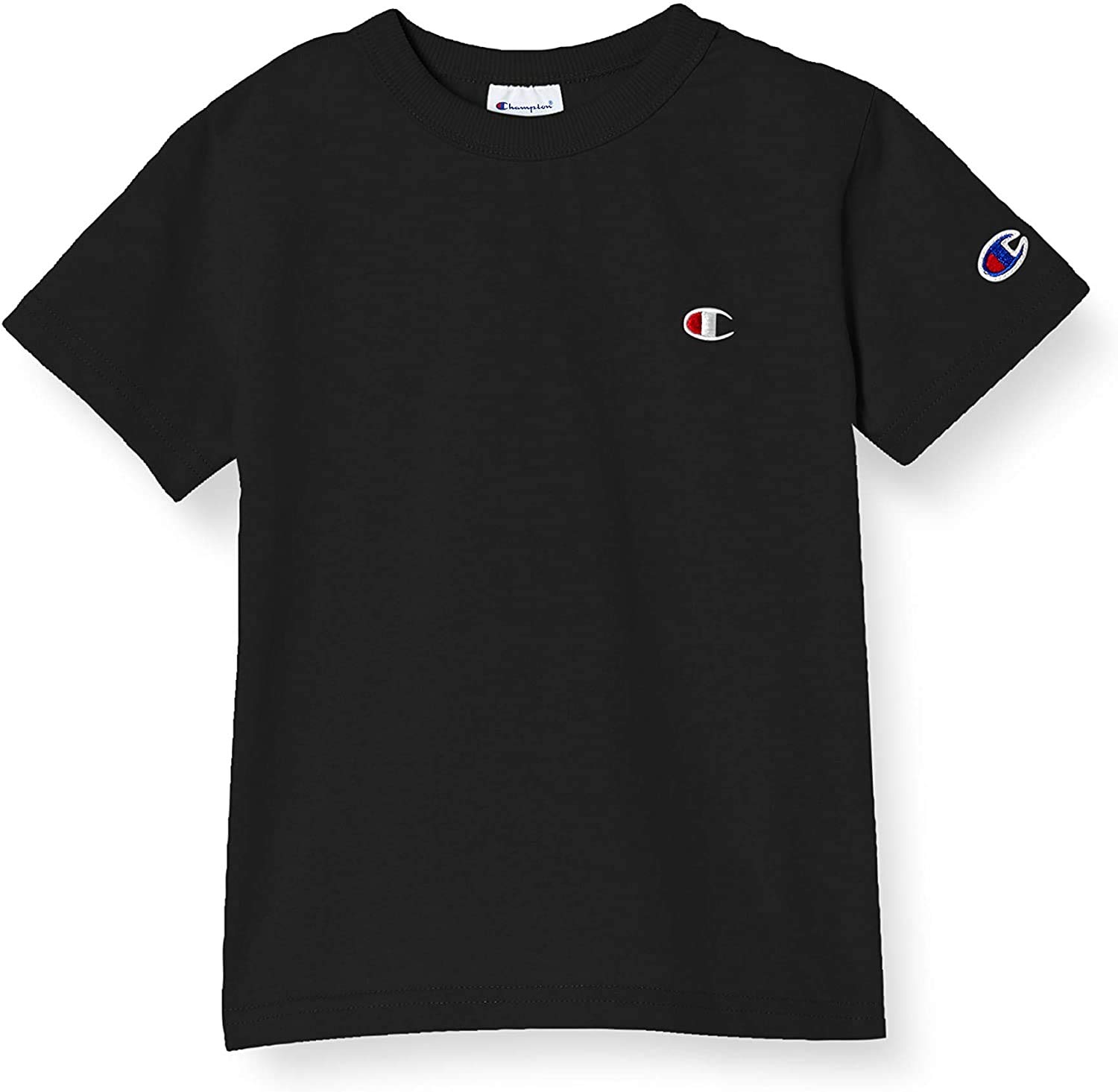 

Champion Short Sleeve Classic Design with Embroidered Size 130 Boys T-Shirt, 100% Cotton, Logo, Black, (CK-T301)