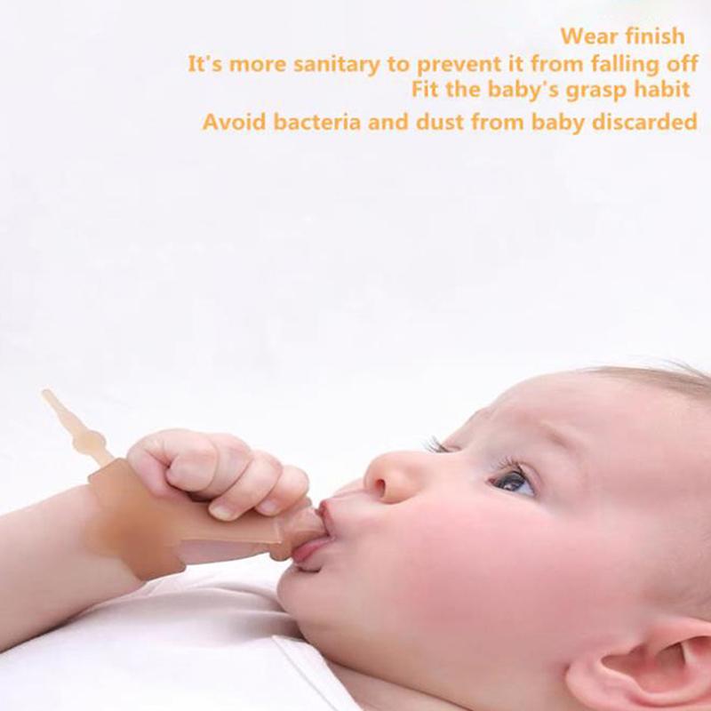 Nontoxic Silicone Baby Kids Child Finger Guard Stop Thumb Sucking Wrist Band