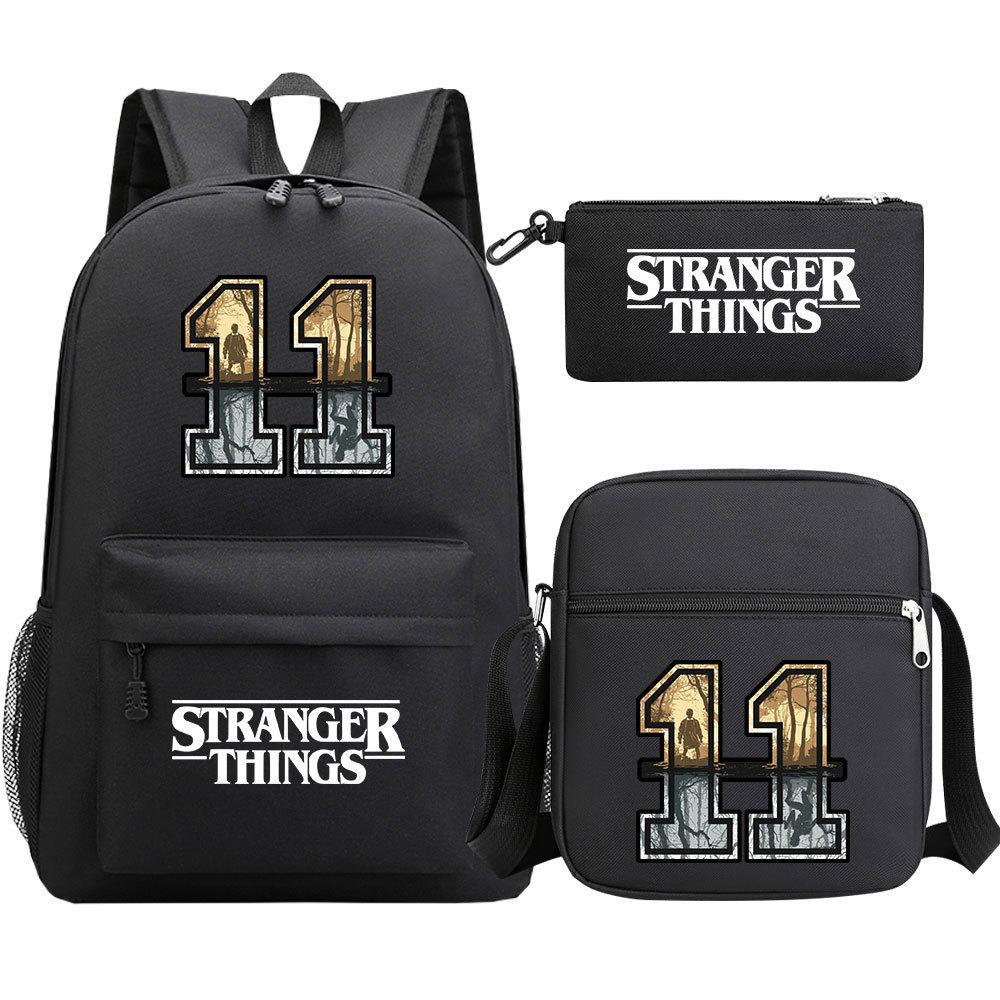 Stranger Things Star Printing Teen Student School Bag Three-Piece Men'S And Women'S Backpack