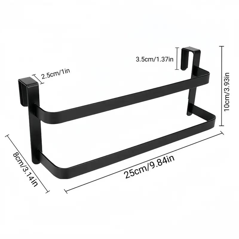 2-Tier Over-the-Cabinet-Door Towel Rack, Holder for Hand, Dish & Bath Towels. For Kitchen, Bathroom & Shower Door.