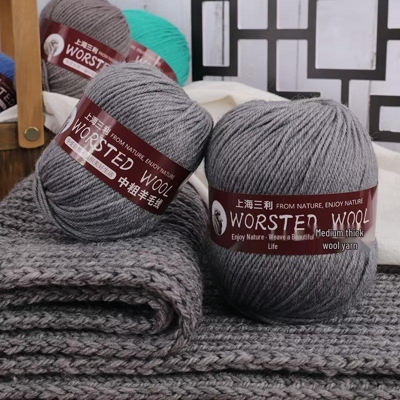 Sanli Wool Yarn 290: Medium Thick Knit Sweater, Scarf, and DIY Seat Cushion