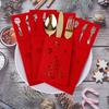10pcs Christmas Table Felt Knife and Fork Pouches, Birthday Party Decoration/accessories, Baby Shower Decoration