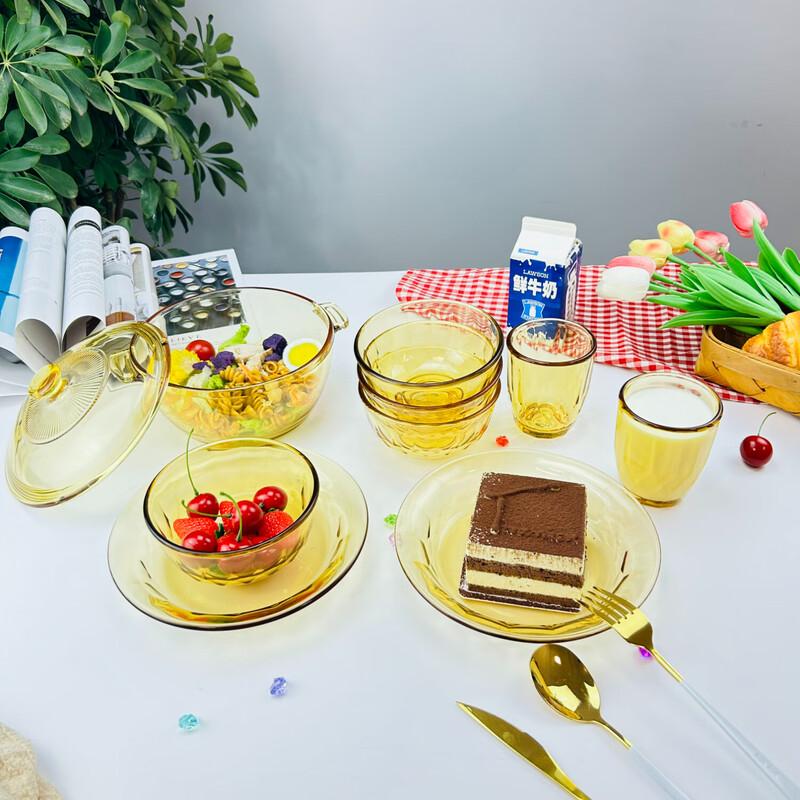 Picasso Mary Amber Glass Dinnerware Set