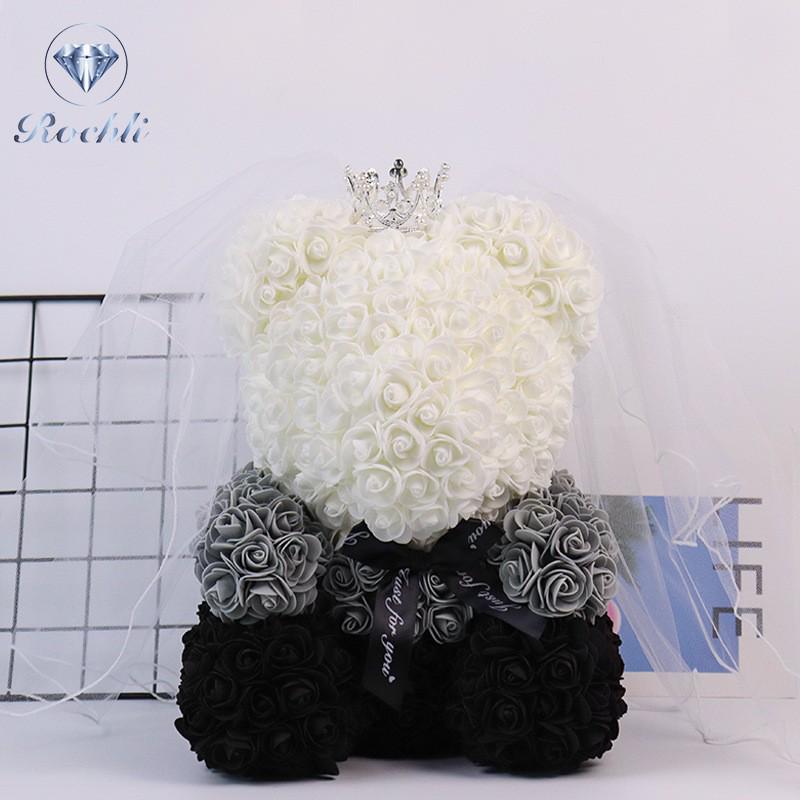 Eternal Flower Crown & Veil: Rose Bear Gift Box for Birthdays, Valentine's, Qixi, & Christmas