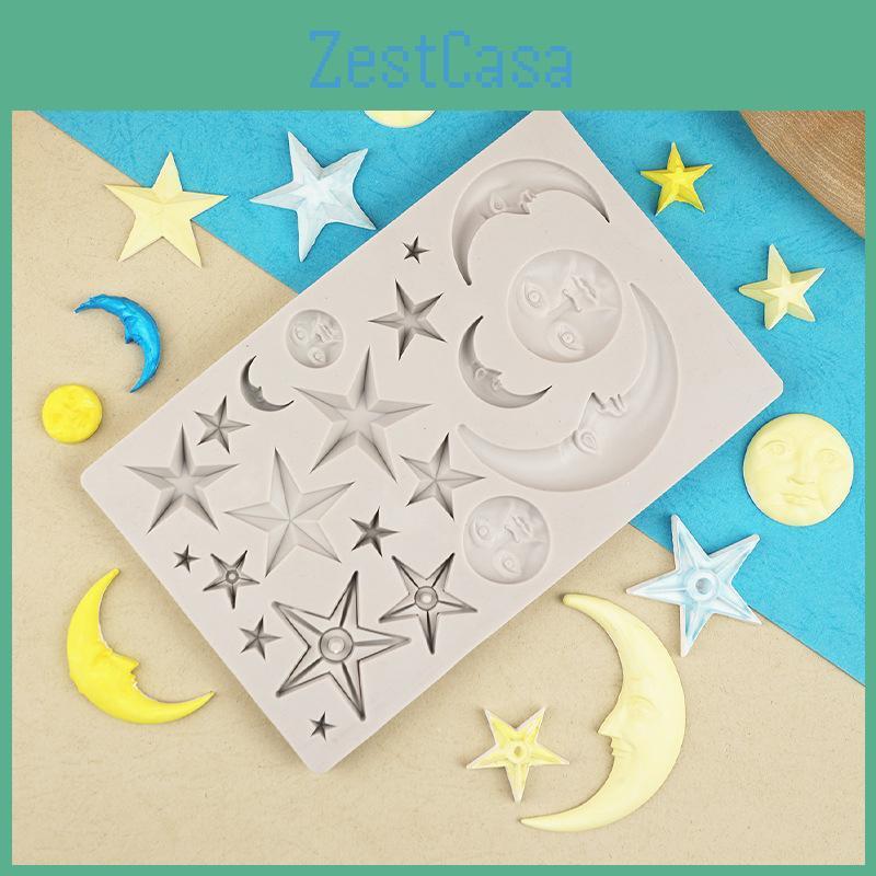 And Moon Star Silicone Mold For Chocolate Fondant Cake Resin And Baking Decorations