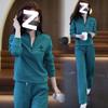 Fashionable Plus-size Sportswear Suit for Early Autumn, Loose and Slim Fit for Fat Girls, Casual Stand-up Collar, Long-sleeved Two-piece Suit